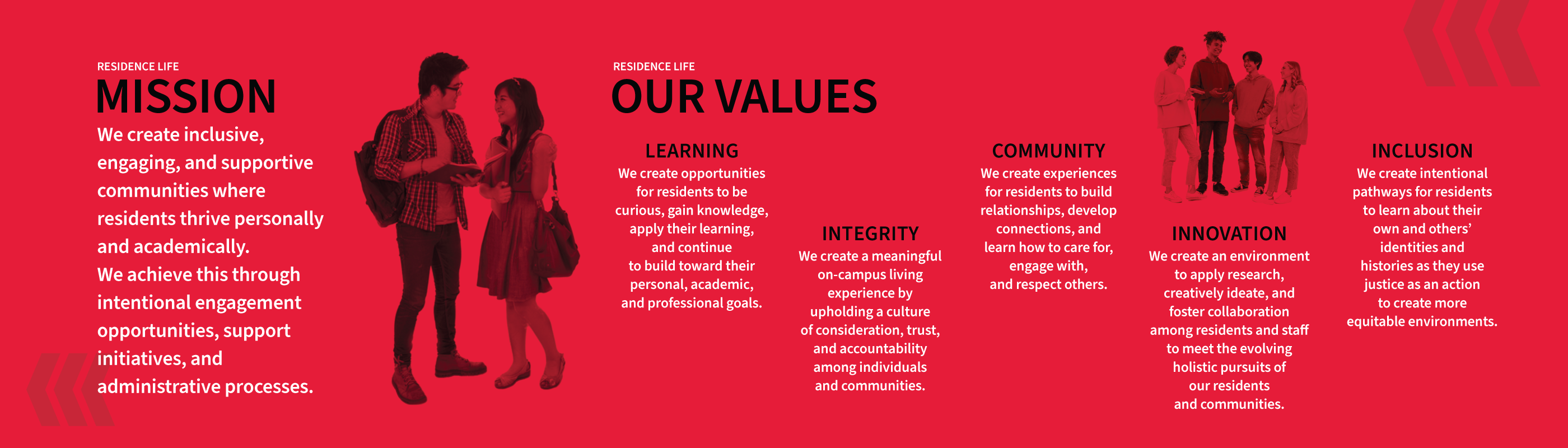 Banner with mission value written